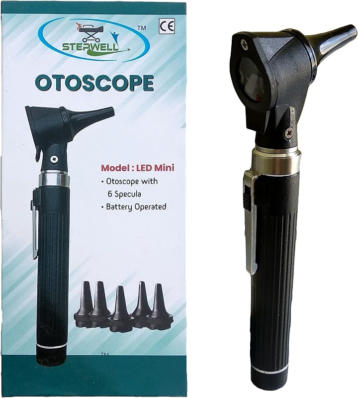 Stepwell Otoscope (LED - White Light) Pocket Scope, Auriscope with Battery Handle