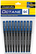 Classmate Octane- Blue Gel Pens (Pack of 10)|Smooth Writing Pens|Water-proof ink for smudge-free writing|Preferred by Stud...