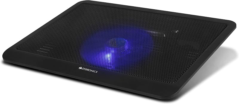 Zebronics Zeb- NC1200 USB Powered Laptop Cooling Pad with 125mm Fan, Pass Through USB Connector and Blue LED Lights