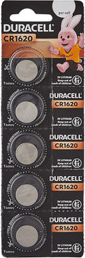 Duracell Specialty 1620 Lithium Coin Battery 3V, Pack of 5 (DL1620/CR1620) Designed for use in keyfobs, Scales, wearables ...