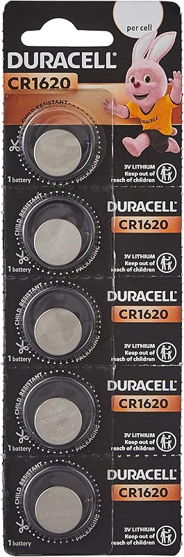 Duracell Specialty 1620 Lithium Coin Battery 3V, Pack of 5 (DL1620/CR1620) Designed for use in keyfobs, Scales, wearables ...