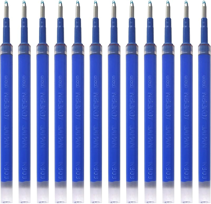 uni-Ball NBGK - 07 Refill (0.7mm, Blue Ink), Pack of 12, Usable for Click Gel