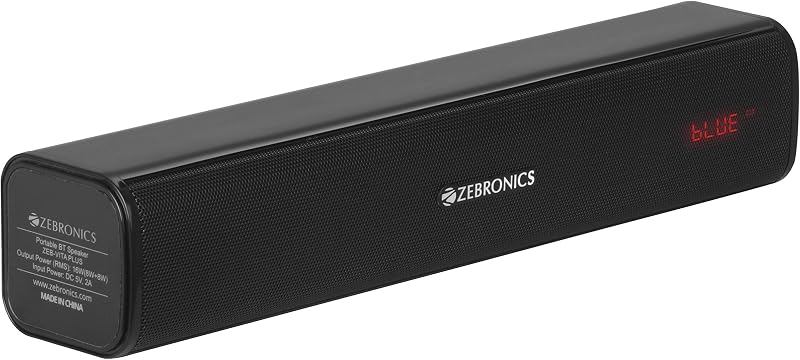 ZEBRONICS Zeb-Vita Plus Mini 16 w Soundbar Supporting LED Display, USB, SD Card, AUX, FM, TWS & Call Function (Black)