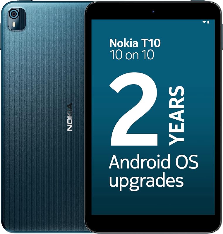 Nokia T10 Android 12 Tablets with 8 HD Display, 8MP Rear Camera, AI face Unlock, All-Day Battery, WiFi | 4 + 64GB, 8 inche...