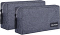 Alifiya Polyester Gadget Charger Pouch / Travel Organizer Pouch for Cables / Hard Disk / Charger (Grey - Pack of 2)