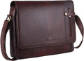 WildHorn Leather 14 inch Laptop Messenger Bag for Men I Padded Laptop Compartment with Adjustable Strap I Extra Zip Compar...