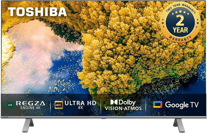 Toshiba 108 cm (43 inches) Bezelless Series 4K Ultra HD Smart LED Google TV 43C350LP (Silver)